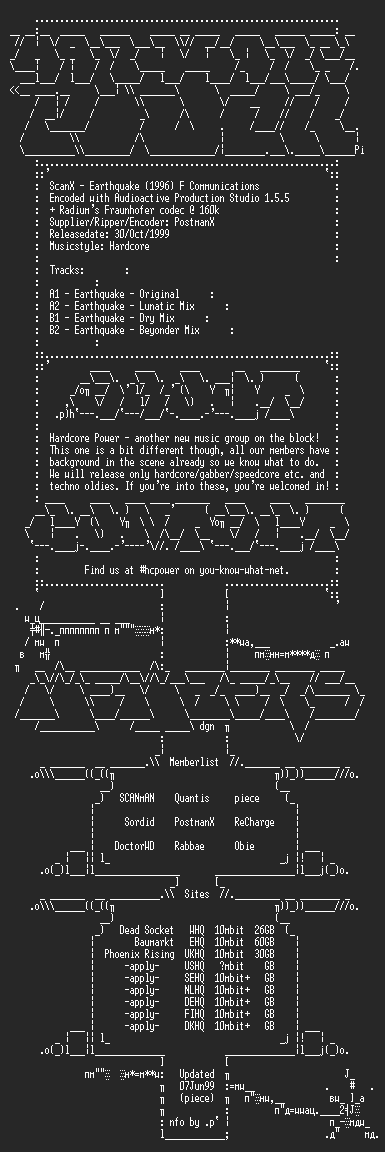 NFO file for ScanX_-_Earthquake-HP