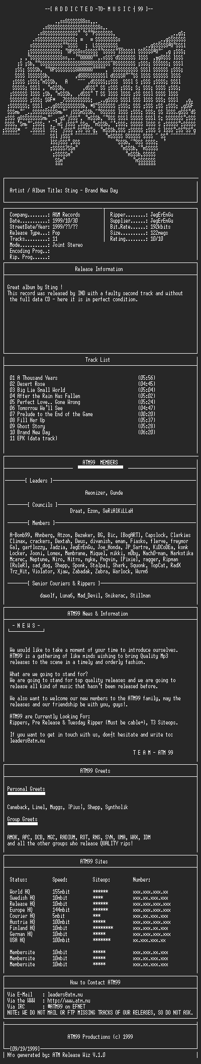 NFO file for Sting_-_Brand_New_Day_-_(1999)_-_ATM99