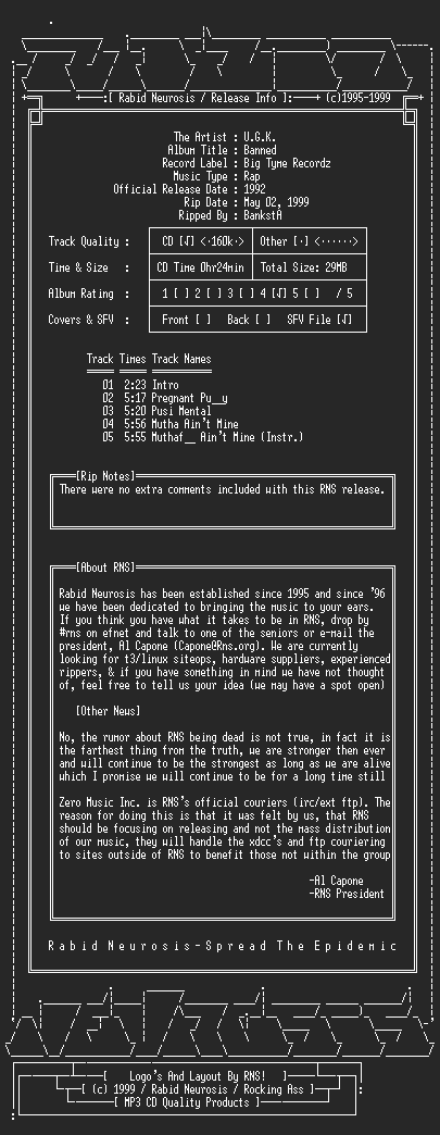 NFO file for UGK-Banned-1992-RNS