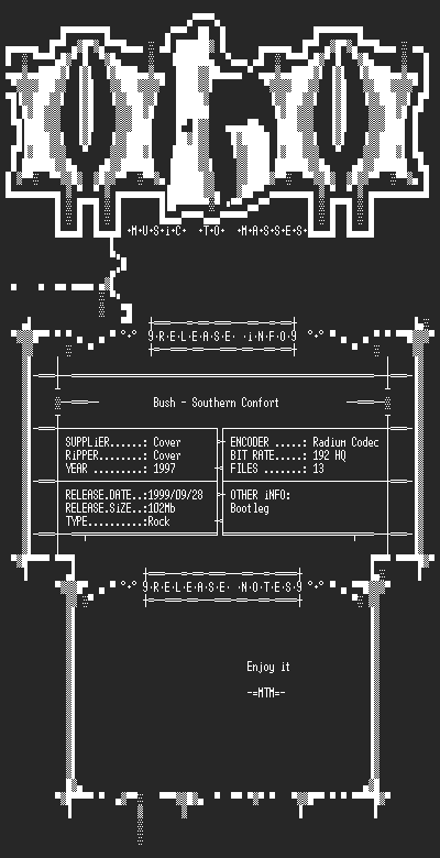 NFO file for Bush_-_Southern_Comfort_(1997)_-_MTM