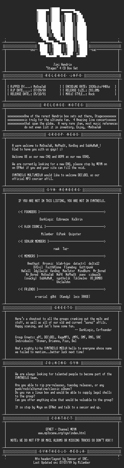 NFO file for Jimi_Hendrix-Stages_-_4_CD_Box_Set-1991-SYN