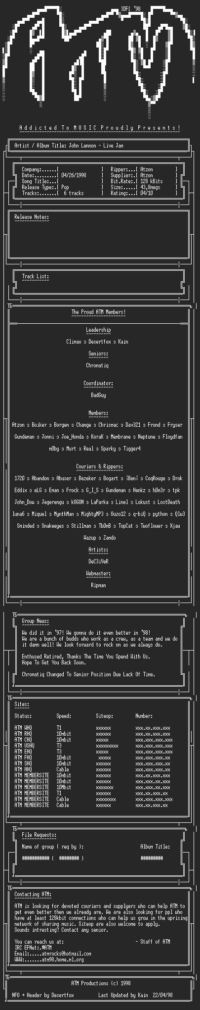 NFO file for John_Lennon_-_Live_Jam_-_ATM