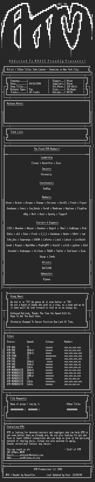 NFO file for John_Lennon_-_Sometime_In_New_York_City_-_ATM