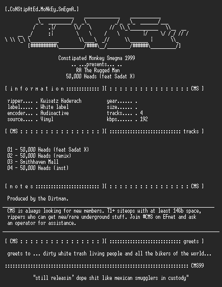 NFO file for RA_The_Rugged_Man_-_50_000_Heads_-_12inch_-_CMS