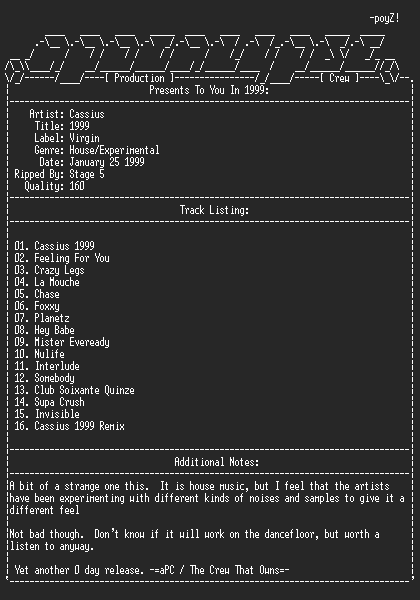 NFO file for Cassius-cassius_99-apc-stage5