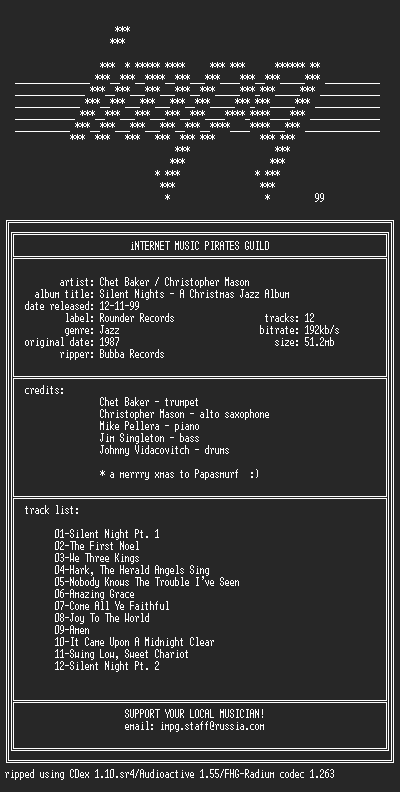 NFO file for Chet_Baker_&_Christopher_Mason_-_Silent_Nights_(1987)-iMPG