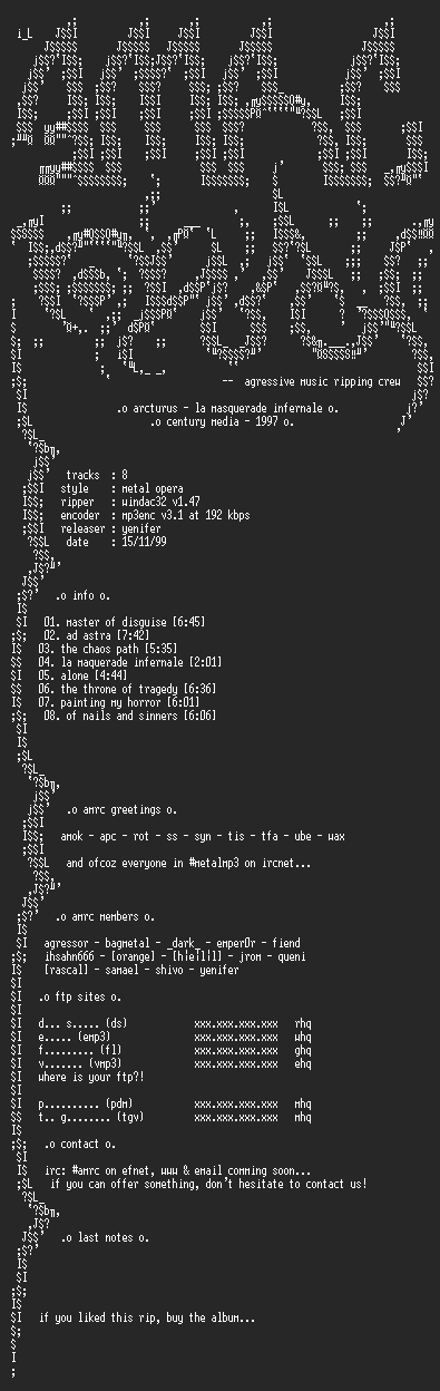 NFO file for Arcturus-La_Masquerade_Infernale-1997-AMRC