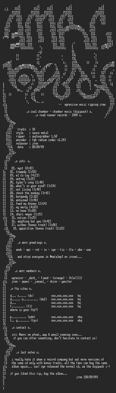 NFO file for Coal_Chamber-Chamber_Music-1999-AMRC