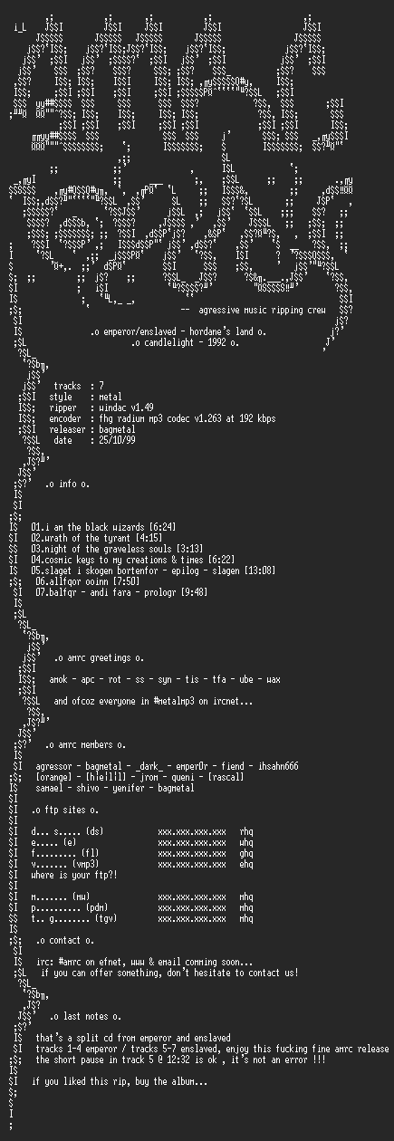 NFO file for Emperor-Enslaved-Hordanes_Land-1992-AMRC