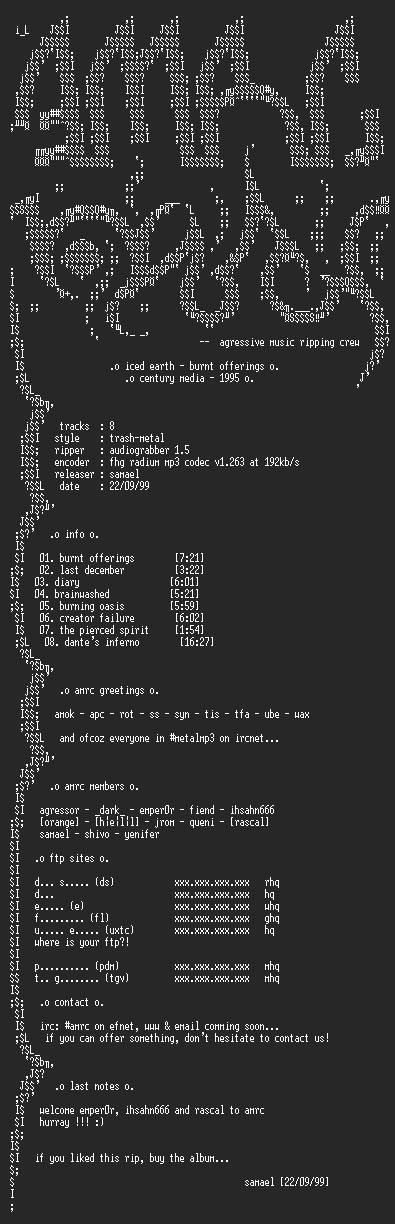 NFO file for Iced_Earth-Burnt_Offerings-1995-AMRC