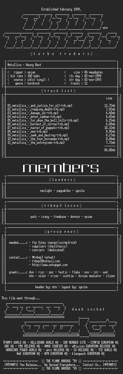 NFO file for Metallica_-_Heavy_Best_(1993)-TRB