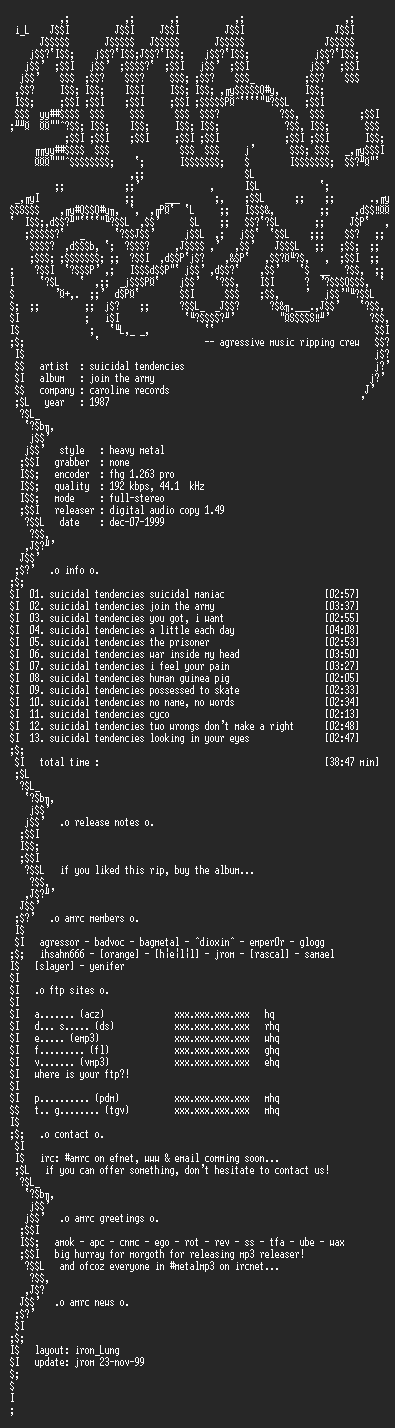 NFO file for Suicidal_Tendencies-Join_The_Army-1987-AMRC