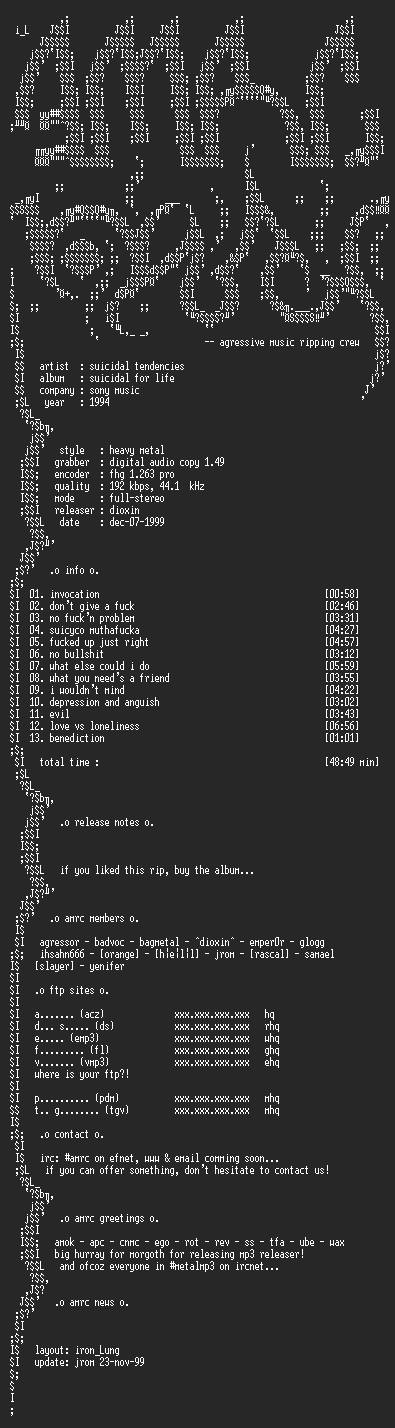 NFO file for Suicidal_Tendencies-Suicidal_For_Life-1994-AMRC