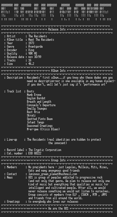 NFO file for The_Residents-Meet_the_Residents_(1973)-801