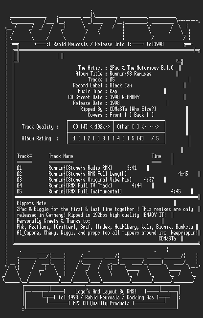 NFO file for 2Pac_&_Notorious_B.I.G.-Runnin_98_Remixes-RnS