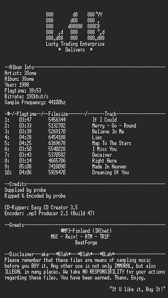 NFO file for 3Some-3Some_(192k)-LtE