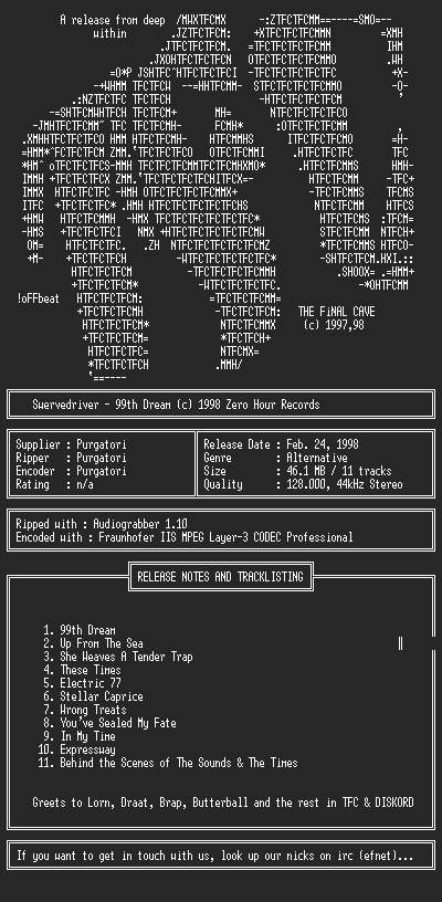 NFO file for Swervedriver-99th_Dream-TFC