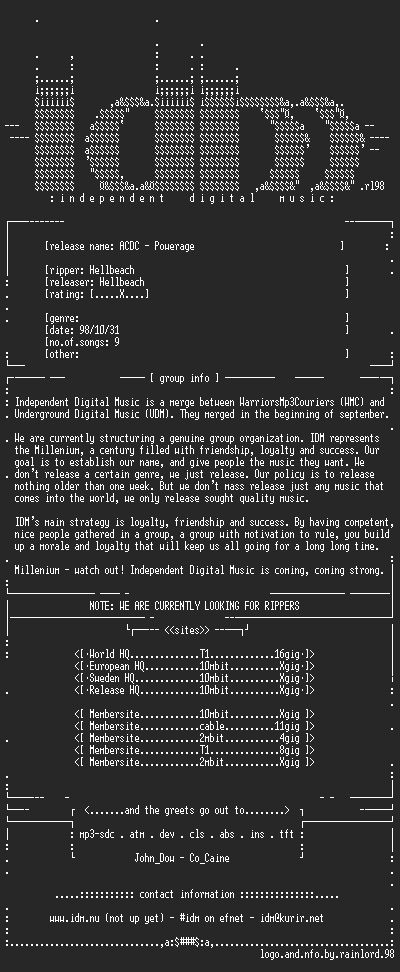 NFO file for ACDC-Powerage-IDM