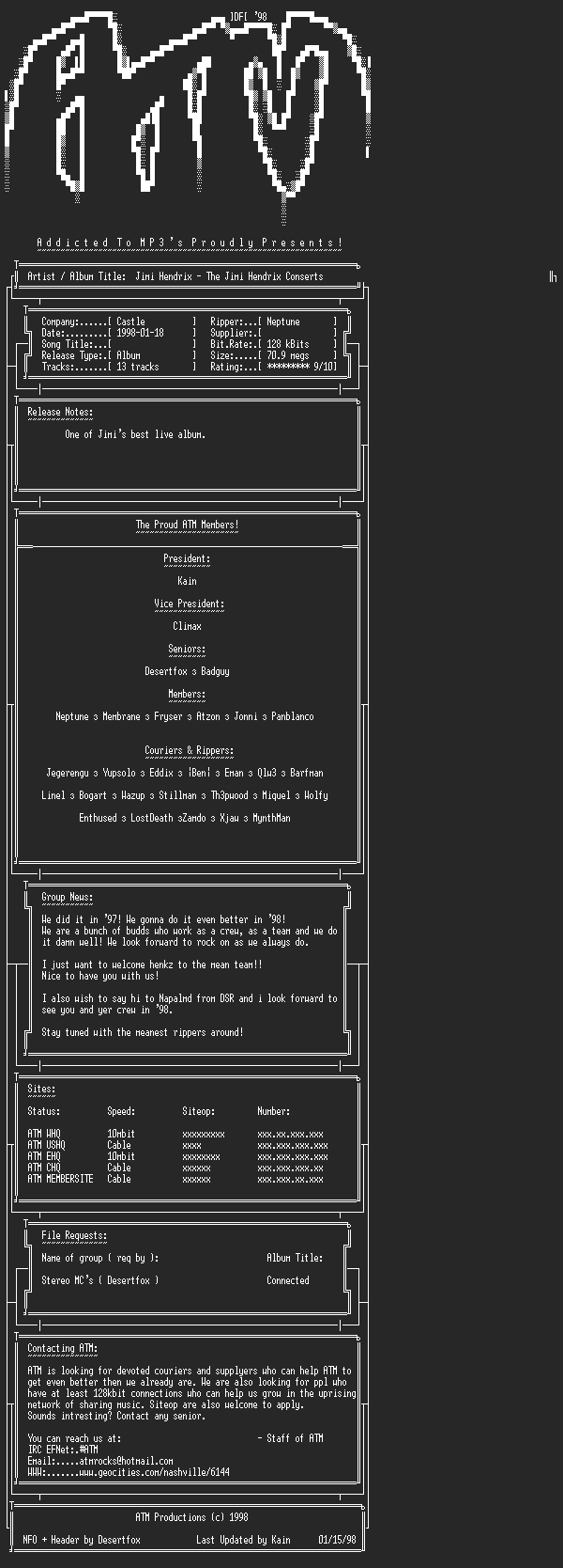 NFO file for Jimi_Hendrix_-_Concerts_-_ATM