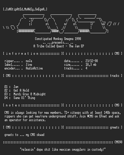 NFO file for A_Tribe_Called_Quest-The_Jam_EP-CMS