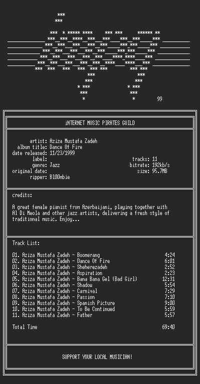 NFO file for Aziza.Mustafa.Zadeh--Dance.Of.Fire-(1995)-iMPG