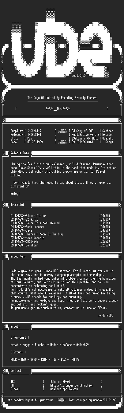 NFO file for B-52S--The.B-52S-1979-UBE