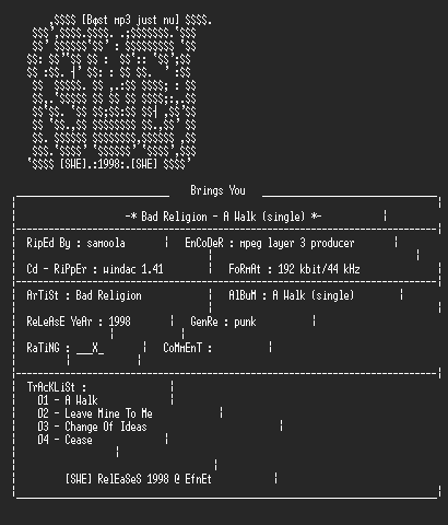 NFO file for Bad_Religion_-_A_Walk_(single)-SWE