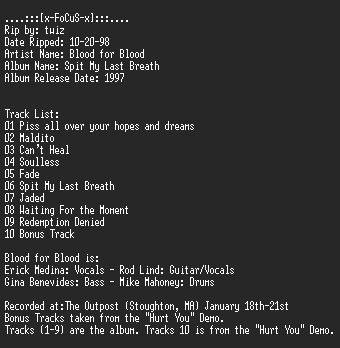 NFO file for Blood_For_Blood_-_Spit_My_Last_Breath-FCS