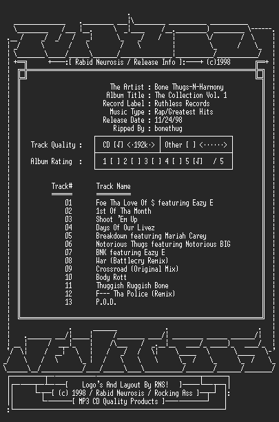 NFO file for Bone_Thugs-N-Harmony-The_Collection_Vol._1-RNS
