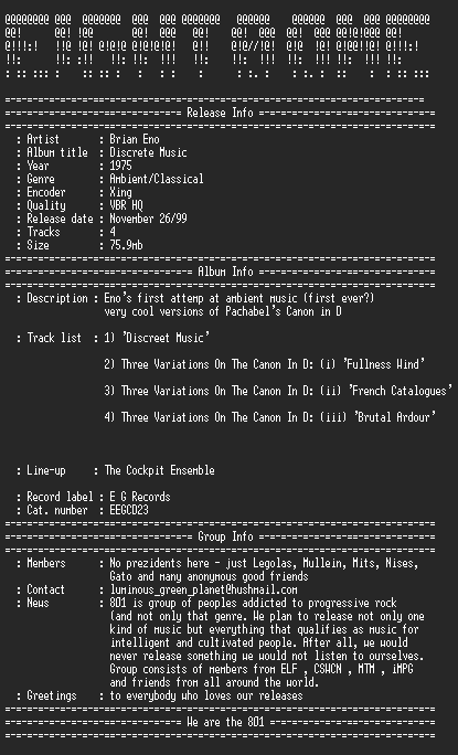 NFO file for Brian_Eno-Discreet_Music_(1975)-801