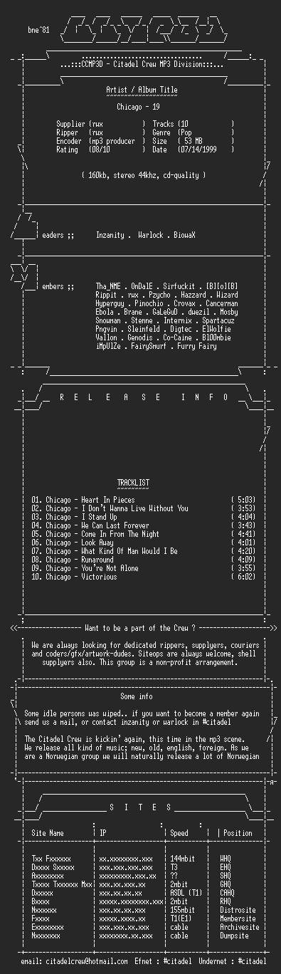 NFO file for Chicago_-_19_-_(1988)-CCMP3D