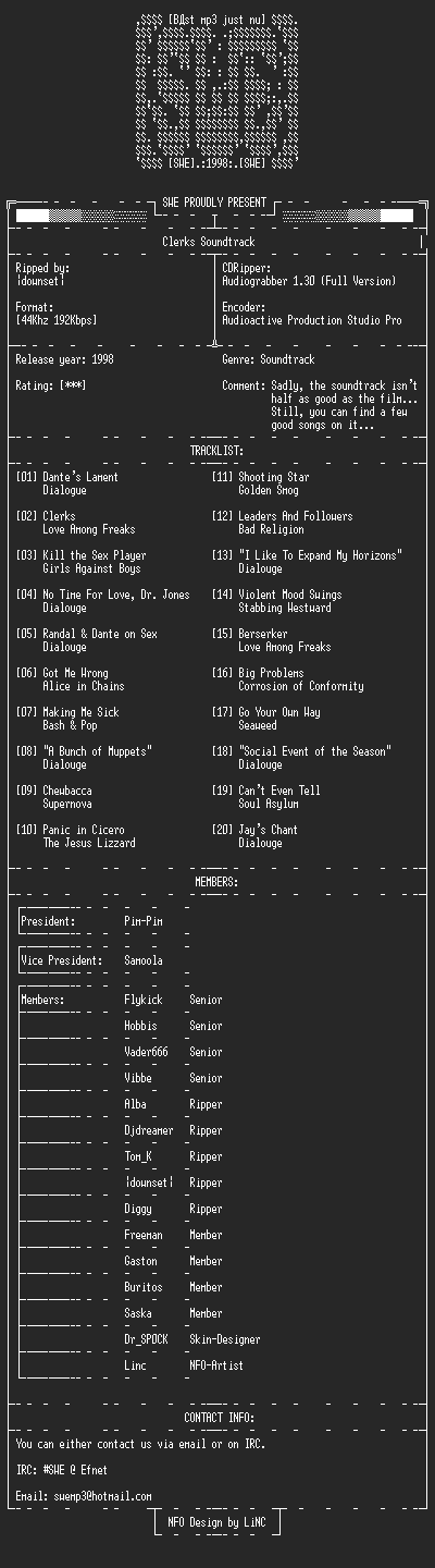 NFO file for Clerks_Soundtrack-SWE