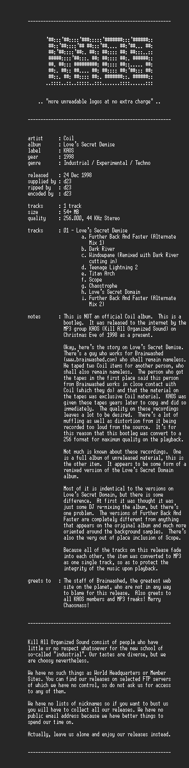 NFO file for Coil_-_Love's_Secret_Demise_-_KAOS