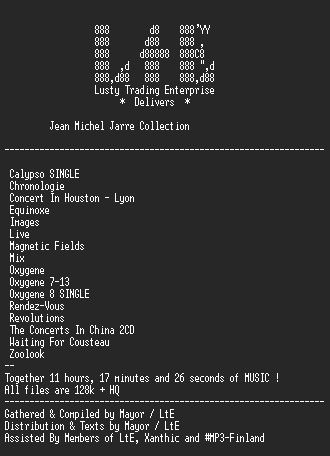 NFO file for Jean_Michel_Jarre_Collection_-_LtE