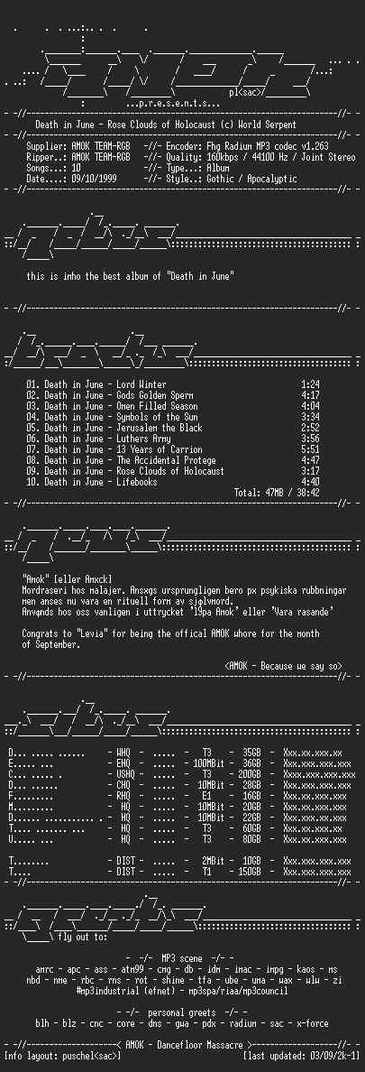 NFO file for Death_In_June-Rose_Clouds_Of_Holocaust-(1994)-AMOK