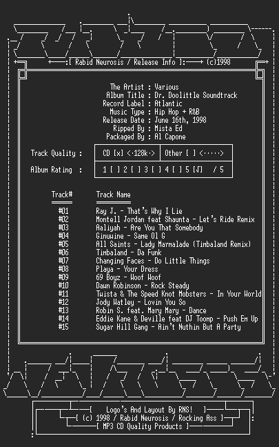 NFO file for Various-Dr._Doolittle_Soundtrack-RNS