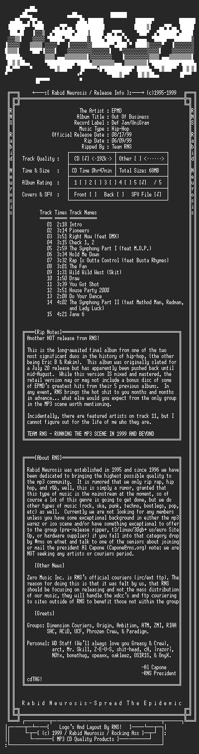 NFO file for EPMD-Out_Of_Business-1999-RNS