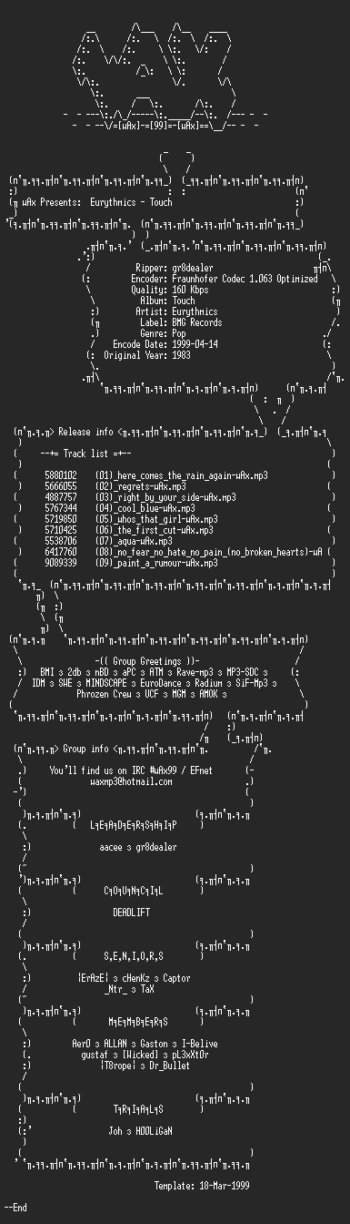 NFO file for Eurythmics_-_Touch_(1983)-wAx