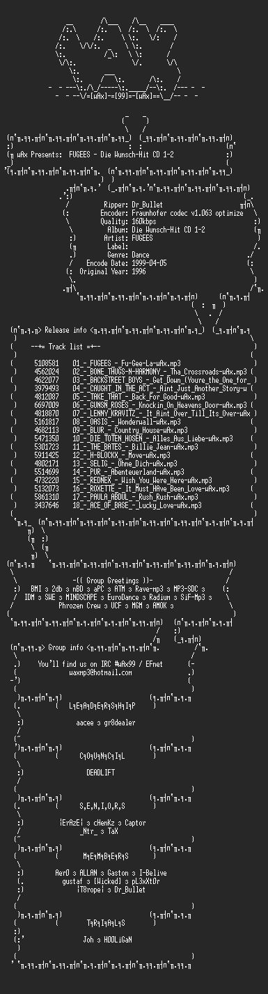 NFO file for FUGEES_-_Die_Wunsch-Hit_CD_1-2_(1996)-wAx