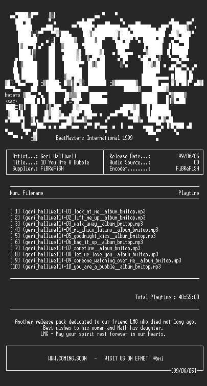 NFO file for (Geri_Halliwell)-Schizophonic__Album-1999-BMI