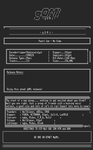 NFO file for Pearl_Jam_-_No_Code_(gOMi)