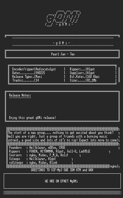 NFO file for Pearl_Jam_-_Ten_(gOMi)