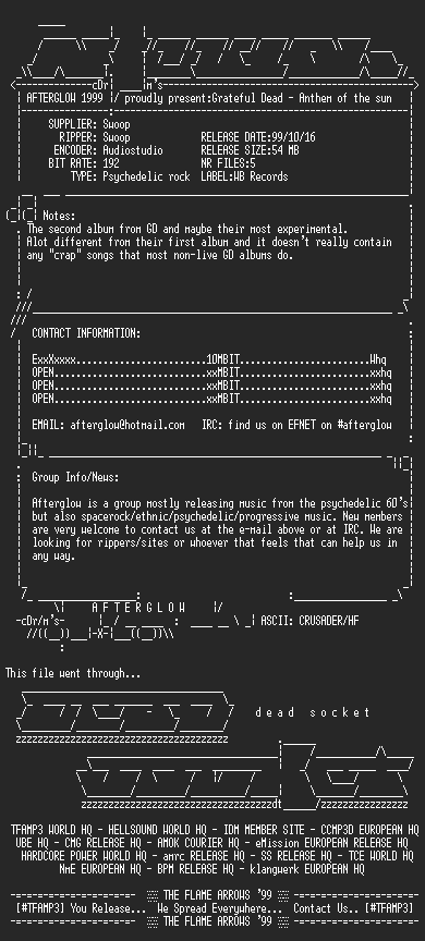 NFO file for Grateful_Dead_-_Anthem_Of_The_Sun_(1969)_(Afterglow)