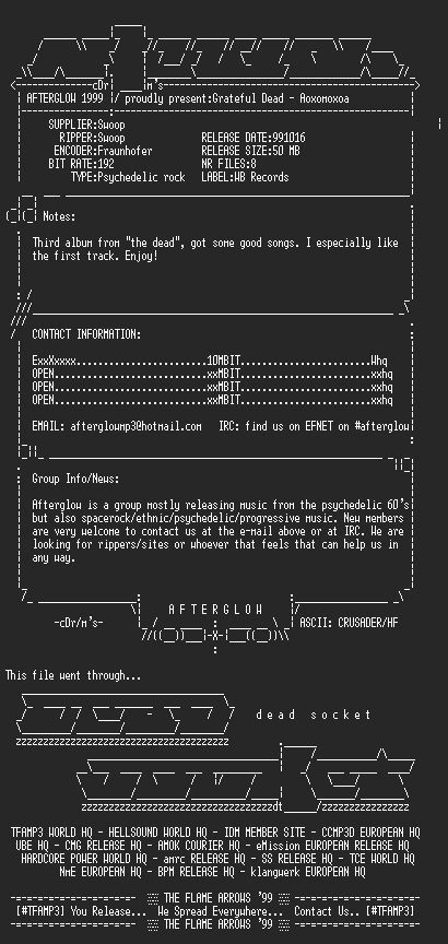 NFO file for Grateful_Dead_-_Aoxomoxoa_(1968)_(Afterglow)