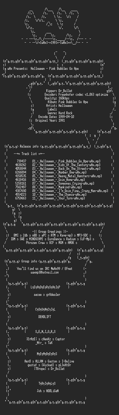 NFO file for Helloween_-_Pink_Bubbles_Go_Ape_(1991)-wAx