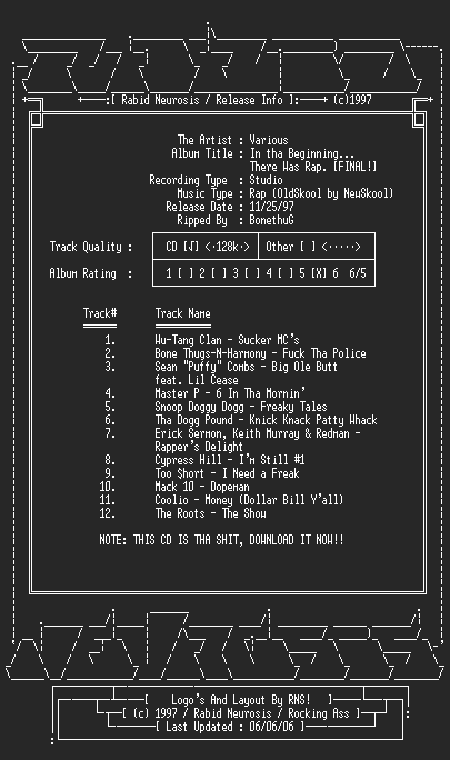 NFO file for In_Tha_Beginning_-_There_Was_Rap-1997-RNS