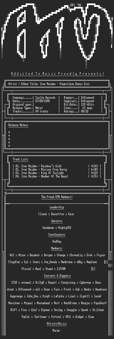 NFO file for Iron_Maiden_-_Powerslave_Bonus_CD_-_ATM