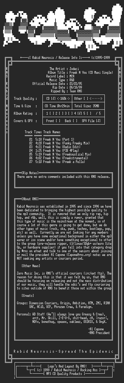 NFO file for Jodeci-Freek_N_You_(Cd_Maxi_Single)-1995-RNS