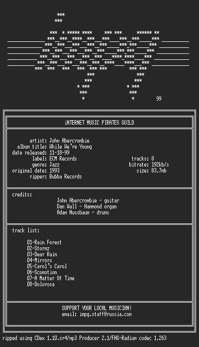 NFO file for John.Abercrombie--While.Were.Young-(1993)-iMPG