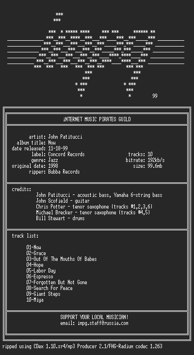 NFO file for John.Patitucci--Now-(1998)-iMPG